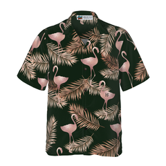 Flamingo Rose Gold Pattern Hawaiian Shirt - Hyperfavor