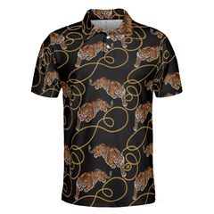 Tiger Line Polo Shirt, Cool Tiger Polo Shirt For Men, Tiger Shirt Short Sleeve, Gift For Tiger Lover - Hyperfavor