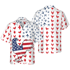 Rooster American Flag V2 Hawaiian Shirt - Hyperfavor