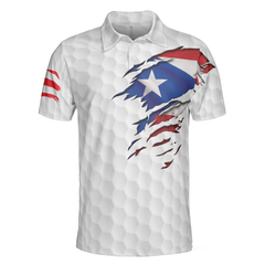 Golf Puerto Rico Flag Polo Shirt, Simple Golfing Shirt For Male Golfers, Thoughtful Golf Gift Idea - Hyperfavor