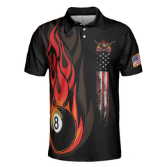 Eat Sleep Pool Repeat Billiards Shirt For Men Polo Shirt, American Flag Billiards Shirt, Funny Sayings Shirt - Hyperfavor