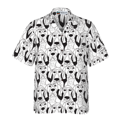 Dogs Emotions Black And White Seamless Hawaiian Shirt - Hyperfavor