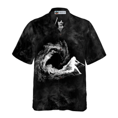 Baseball Player On Smoke Background Hawaiian Shirt - Hyperfavor