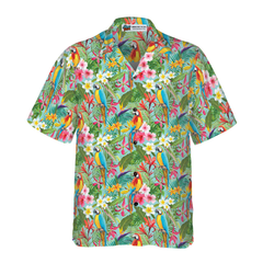 Tropical Floral Parrots Hawaiian Shirt - Hyperfavor