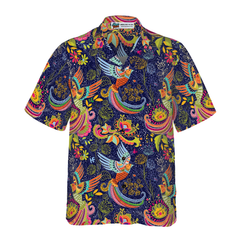 Colorful Hummingbird Mandala Hawaiian Shirt - Hyperfavor