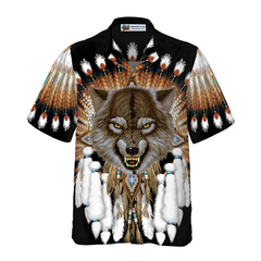 Tribal Angry Wolf Shirt For Men Hawaiian Shirt - Hyperfavor
