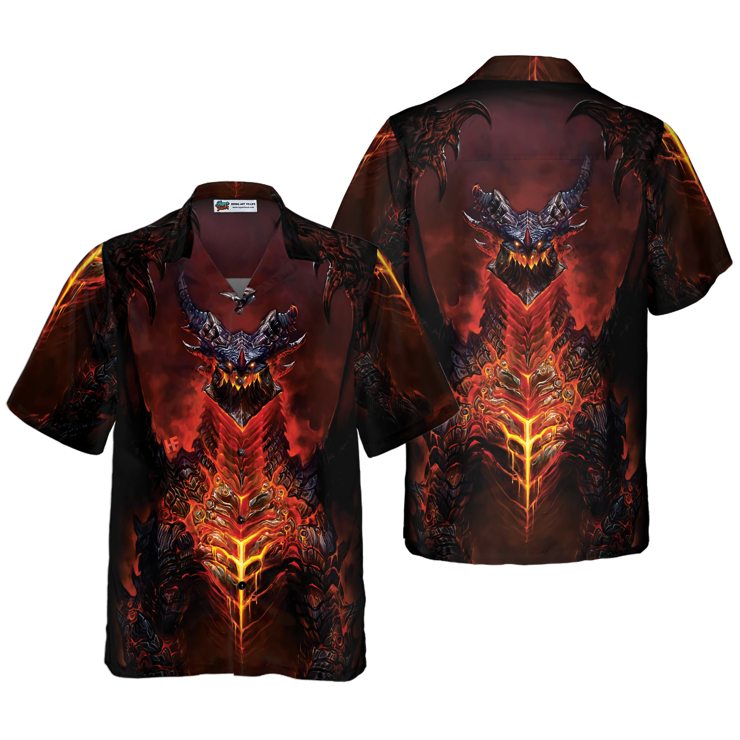 Volcanic Dragon Chest Hawaiian Shirt - Hyperfavor