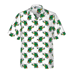 Helicopter Green Hawaiian Shirt - Hyperfavor