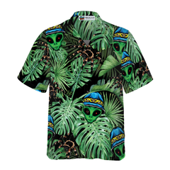 Tropical Alien And Spider Hawaiian Shirt - Hyperfavor