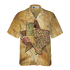 Texas State Map And Compass Pattern Hawaiian Shirt, Insignia State Of Texas Shirt, Texas Shirt For Men - Hyperfavor