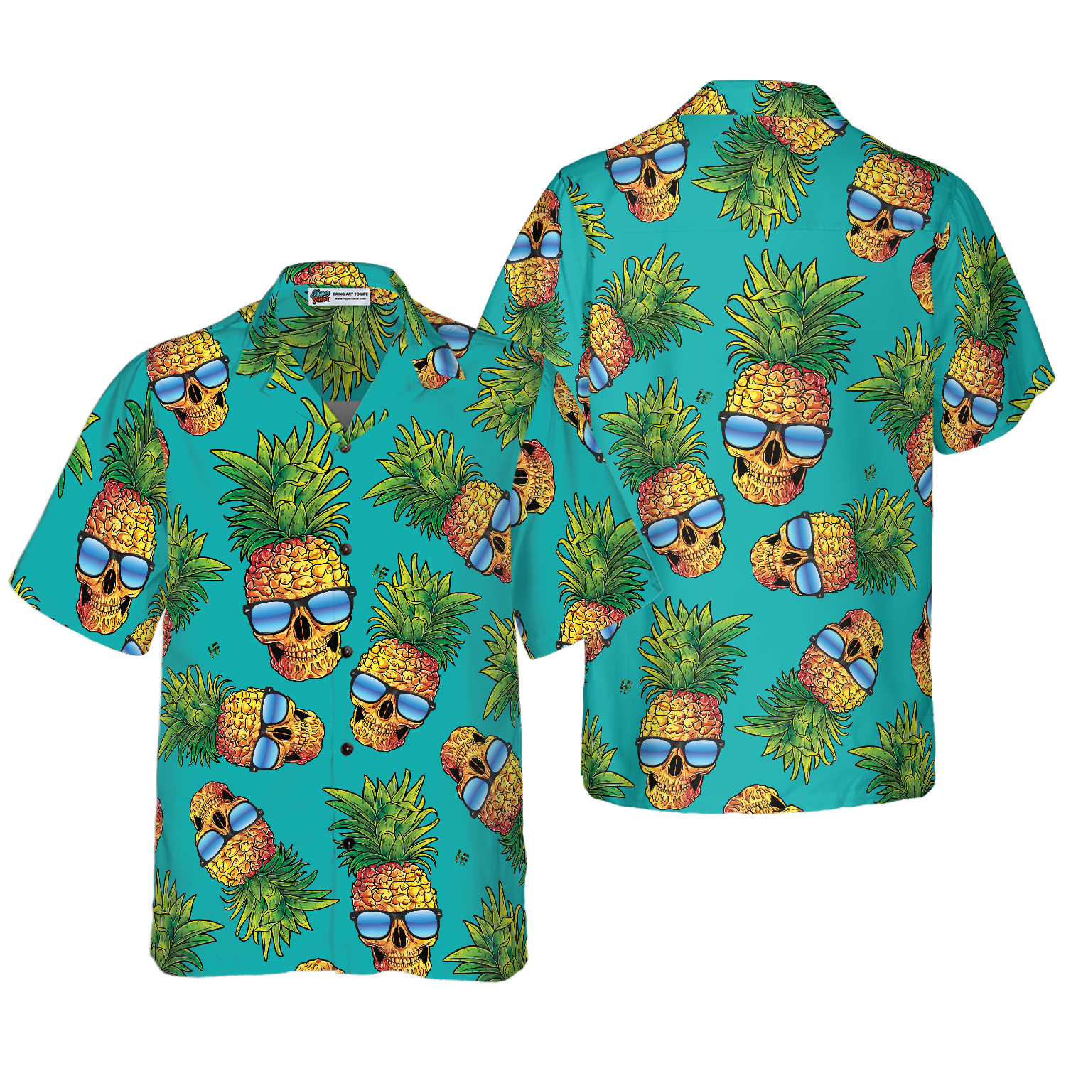 Pineapple Skull & The Tropical Leaves V2 Hawaiian Shirt - Hyperfavor
