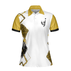 Grab Your Balls We're Going To Play Tennis Short Sleeve Women Polo Shirt, White And Yellow Tennis Shirt For Ladies - Hyperfavor