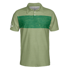 Hit 'Em Long & Straight Golf Course Pattern Polo Shirt, Elegant Golf Shirt For Men, Cool Gift For Golfers - Hyperfavor