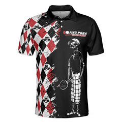 Ping Pong Takes Balls Table Tennis Polo Shirt, Argyle Pattern Ping Pong Player Polo Shirt, Ping Pong Shirt For Men - Hyperfavor