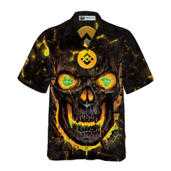 Binance Coin Skull Fire Hawaiian Shirt - Hyperfavor