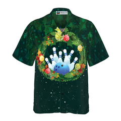 Hyperfavor Christmas Hawaiian Shirts For Men and Women, Christmas Wreath Bowling Hawaiian Shirt Button Down Shirt Short Sleeve.png - Hyperfavor