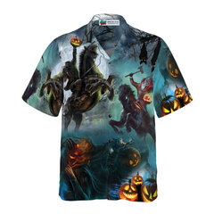 Headless Horseman Halloween Shirt For Men Hawaiian Shirt - Hyperfavor
