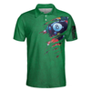 Billiards Green American Flag Polo Shirt, Unique Billiards Shirt For Men, Cool Gift For Pool Players - Hyperfavor