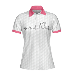 Golf Is My Heart Pink Golf Short Sleeve Women Polo Shirt - Hyperfavor