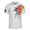Golf German Flag Polo Shirt, White Golf Pattern Polo Shirt, Germany Golf Shirt For Men - Hyperfavor