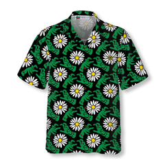 Halloween Frankenstein's Monster And Daisies Hawaiian Shirt - Hyperfavor