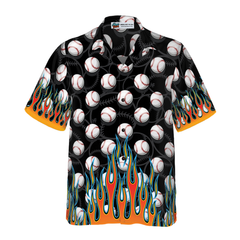 Flame Baseballs Hawaiian Shirt - Hyperfavor