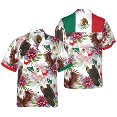Mexico Proud Dahlia Golden Eagle Hawaiian Shirt - Hyperfavor