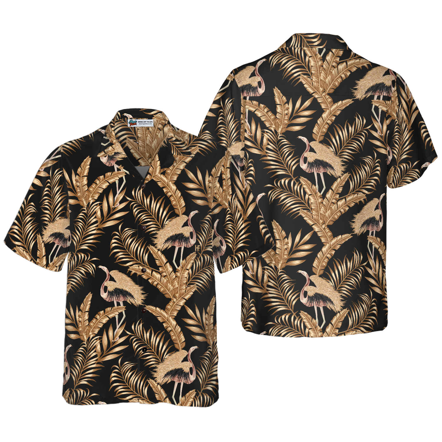 Rose Gold Flamingo Hawaiian Shirt - Hyperfavor