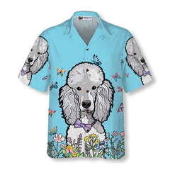 Lady Poodle & The Butterflies Hawaiian Shirt - Hyperfavor