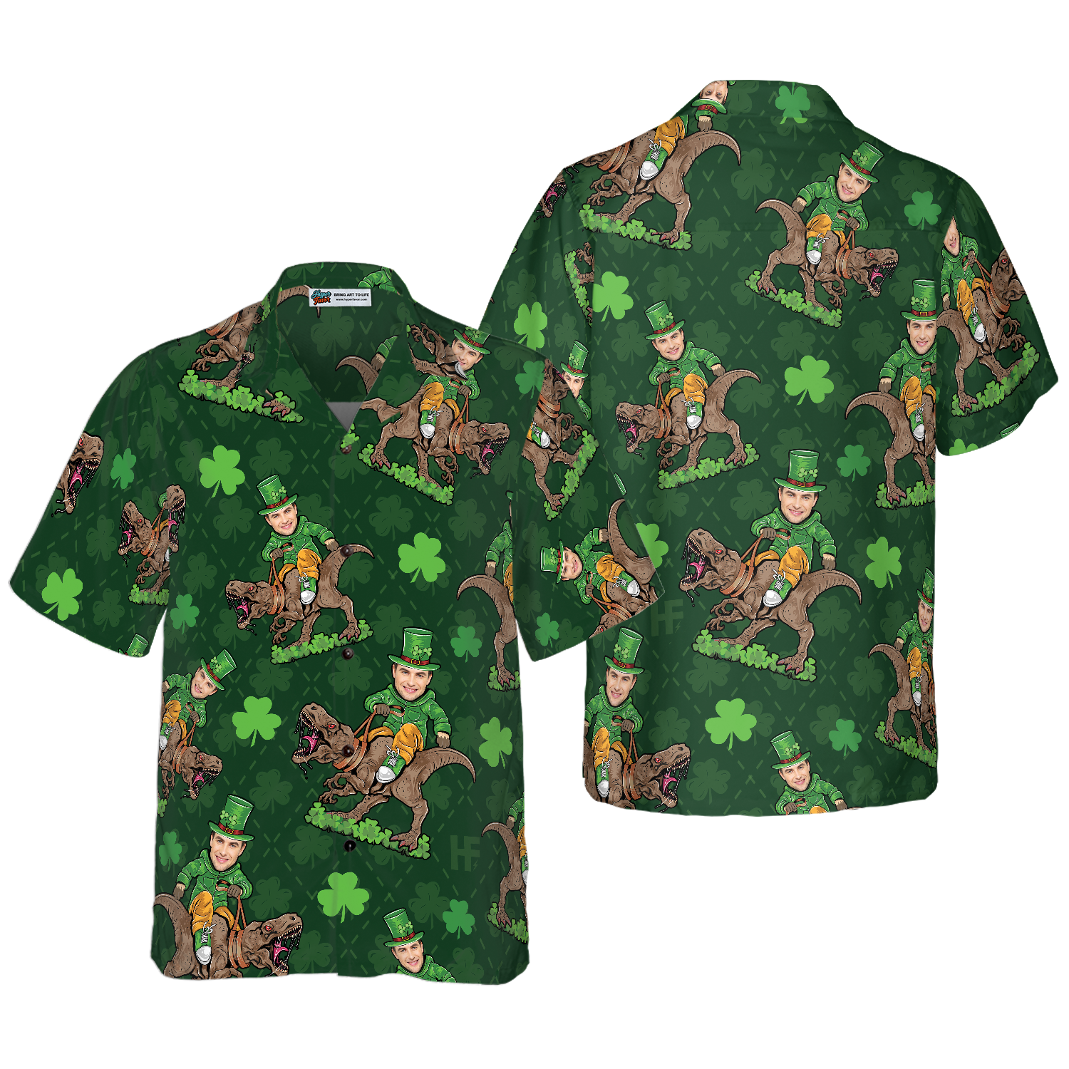 St Patrick's Day Dinosaur Custom Hawaiian Shirt - Hyperfavor