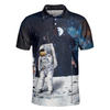 Astronaut Moon Golf Short Sleeve Polo Shirt For Golf, American Flag Polo Shirt, Best Golf Shirt For Men - Hyperfavor