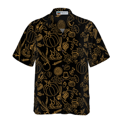 Cartoon Thanksgiving Pattern Hawaiian Shirt - Hyperfavor