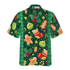 Hyperfavor Christmas Green Plaid Pattern Hawaiian shirt, Christmas Shirts Short Sleeve Button Down Shirt For Men And Women - Hyperfavor