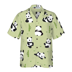 Panda Leaf Pattern Hawaiian Shirt - Hyperfavor