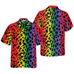 Leopard Skin With Rainbow Color LGBT Hawaiian Shirt - Hyperfavor