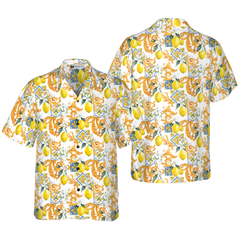 Sicilian Style Lemon Print Hawaiian Shirt - Hyperfavor