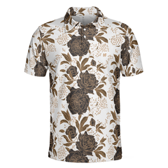 Vintage Peonies And Roses Seamless Pattern Polo Shirt, Vintage Rose Shirt Design For Adults, Best Roses Pattern Shirt - Hyperfavor