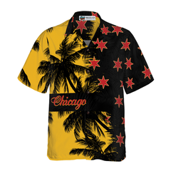 Black & Yellow Chicago Hawaiian Shirt - Hyperfavor