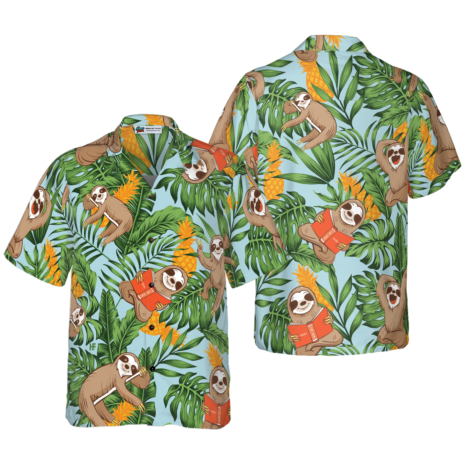 Sloth With Tropical Fruit Shirt For Men Hawaiian Shirt - Hyperfavor