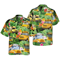 School Buses Hawaiian Shirt - Hyperfavor
