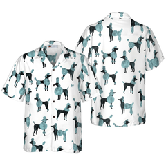 Poodle On White Background Hawaiian Shirt - Hyperfavor