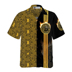 Bitcoin Flame Hawaiian Shirt - Hyperfavor