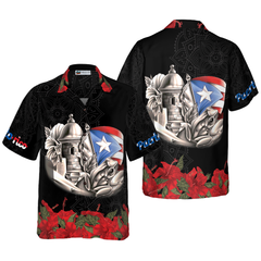 Puerto Rico Manga Flower Hawaiian Shirts - Hyperfavor