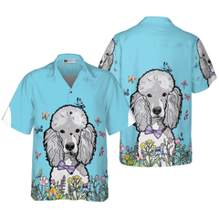 Lady Poodle & The Butterflies Hawaiian Shirt - Hyperfavor
