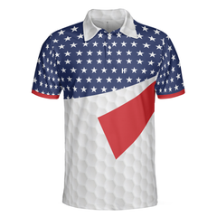 American Flag Golf Texture Short Sleeve Golf Polo Shirt, Golfaholic Polo Shirt, Patriotic Golf Shirt For Men - Hyperfavor