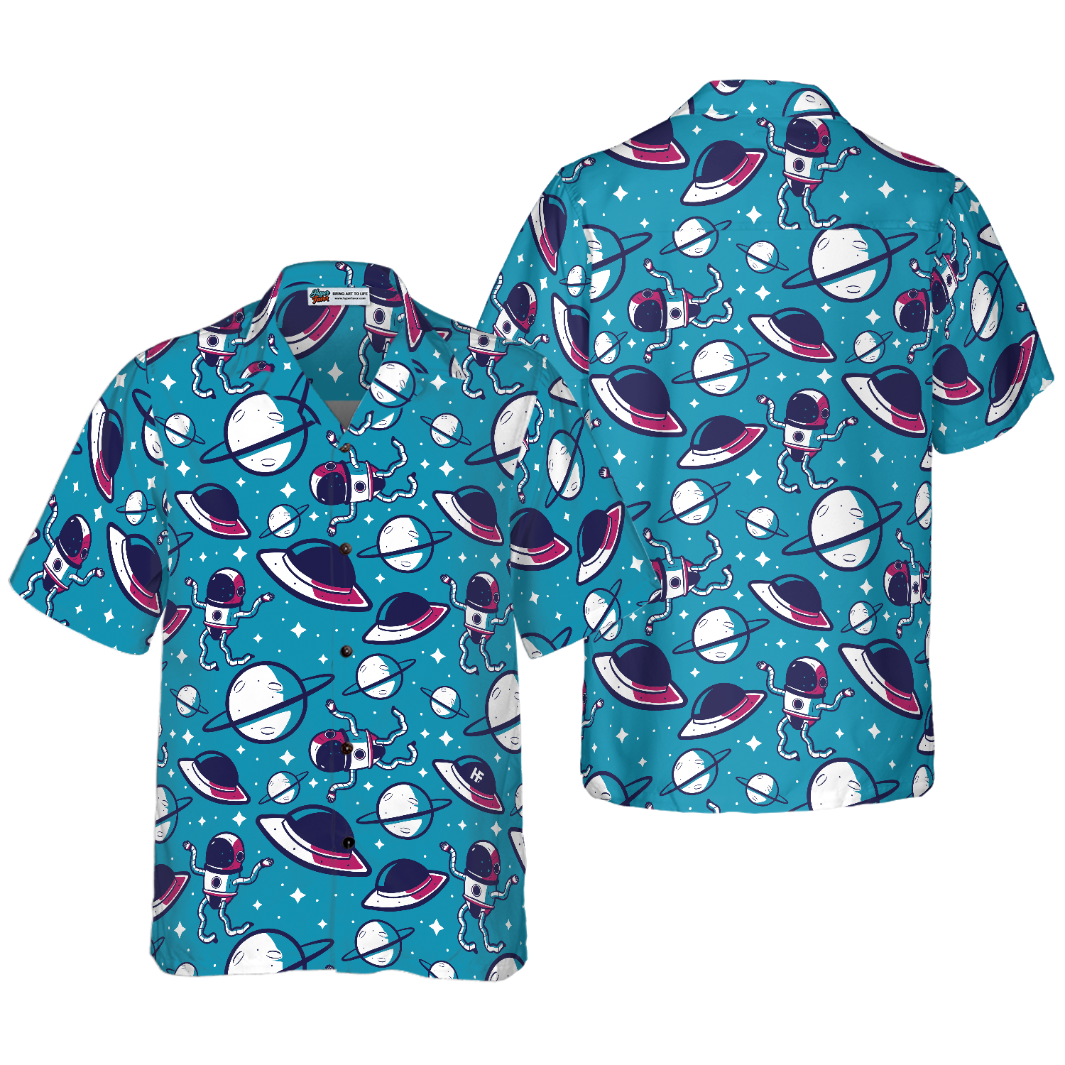 Space Cartoon Hawaiian Shirt - Hyperfavor