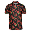 Red Roses Polo Shirt, Red Roses Seamless Pattern Shirt For Adults, Best Rose Themed Gift Idea For Rose Fans - Hyperfavor