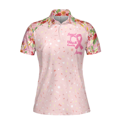 Fight Love Hope Breast Cancer Awareness Short Sleeve Women Polo Shirt - Hyperfavor