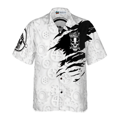 Mechanic Skull Hawaiian Shirt - Hyperfavor