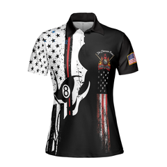 The Chosen Ones Skull Billiards Short Sleeve Women Polo Shirt - Hyperfavor